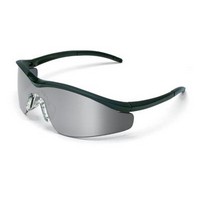 Crews Safety Products T1117 Crews Triwear Nylon Safety Glasses With Onyx Frame, Silver Polycarbonate Duramass Anti-Scratch Mirro